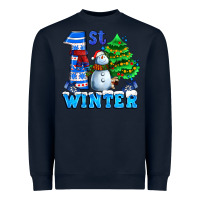 Navy first winter with snowman Heavyweight Sweatshirt - AdoDesignShop