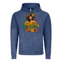 Vintage Denim afro woman juneteenth 1865 Vintage Hoodie - AdoDesignShop