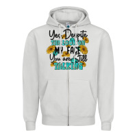 Dove Grey you despite the lok on my face you are still talki Zipper Hoodie - MaliasSmallBusiness