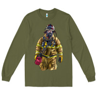 Army Green Firefighter Long Sleeve Tee - LillyAllenDesigns