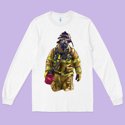 Firefighter Long Sleeve Tee Designed By Lillyallendesigns