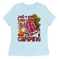 Baby Blue just a girl who loves camping Ladies Tee - texasbilliewilder