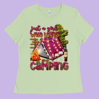 Ladies Tee just a girl who loves camping