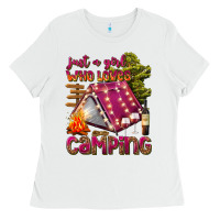 White just a girl who loves camping Ladies Tee - texasbilliewilder