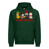 Forest Green meowy christmas Urban Hoodie - CowGirlArtShop