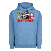 Pigment Pebble Blue meowy christmas Urban Hoodie - CowGirlArtShop