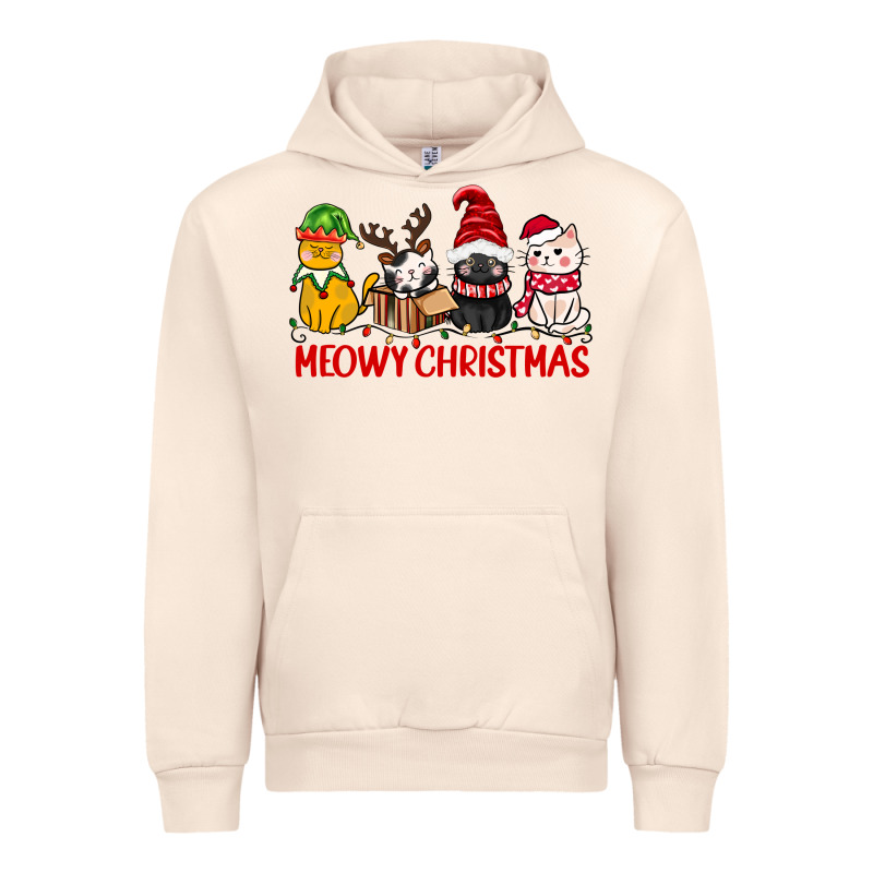 Meowy Christmas Urban Hoodie by CowGirlArtShop | Teevron