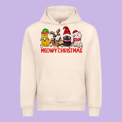 Meowy Christmas Urban Hoodie Designed By Cowgirlartshop