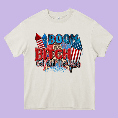 Boom Bitch Get Out The Way Heavy Core Tee Designed By Zillion Design Studio