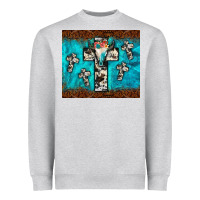 Heather Grey bull skull cross tumbler Heavyweight Sweatshirt - JahusDesignShop