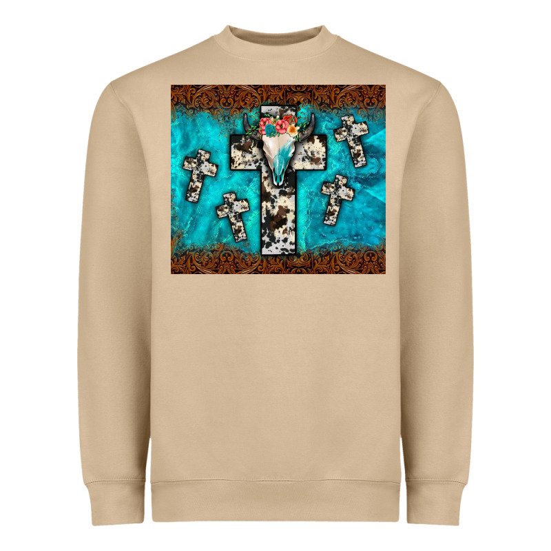 Bull Skull Cross Tumbler Heavyweight Sweatshirt by JahusDesignShop | Teevron