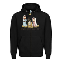 Black o come let us adore him Zipper Hoodie - MaliasSmallBusiness