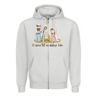 Dove Grey o come let us adore him Zipper Hoodie - MaliasSmallBusiness