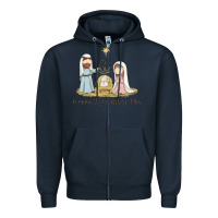 Navy o come let us adore him Zipper Hoodie - MaliasSmallBusiness