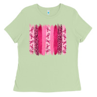 Matcha Breast Cancer Brushstrokes Ladies Tee - RanaPortraitStore