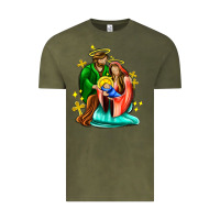 Vintage Olive oh holy night  with cross ado Vintage Tee - AdoDesignShop