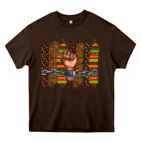 Chocolate Brown black history brushstroke Heavy Core Tee - texasbilliewilder