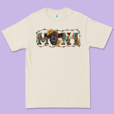 Western Mini Black Highland Calf Premium Tee Designed By Ranaportraitstore
