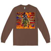 Chestnut Western Firefighter With American Long Sleeve Tee - LillyAllenDesigns