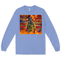 Colony Blue Western Firefighter With American Long Sleeve Tee - LillyAllenDesigns