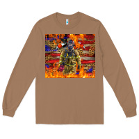 Toasted Coconut Western Firefighter With American Long Sleeve Tee - LillyAllenDesigns