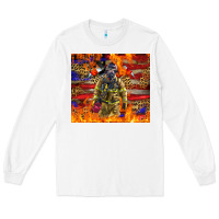White Western Firefighter With American Long Sleeve Tee - LillyAllenDesigns