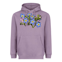 Lavender Forget Me Not Flower Illustrations Heavyweight Hoodie - LillyAllenDesigns
