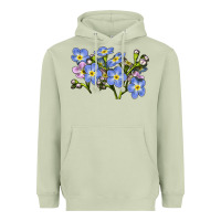 Matcha Forget Me Not Flower Illustrations Heavyweight Hoodie - LillyAllenDesigns