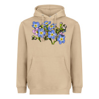Mushroom Forget Me Not Flower Illustrations Heavyweight Hoodie - LillyAllenDesigns