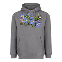 Storm Forget Me Not Flower Illustrations Heavyweight Hoodie - LillyAllenDesigns