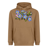 Toasted Coconut Forget Me Not Flower Illustrations Heavyweight Hoodie - LillyAllenDesigns