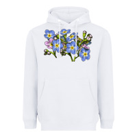 White Forget Me Not Flower Illustrations Heavyweight Hoodie - LillyAllenDesigns