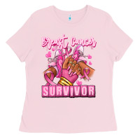 Bubblegum Pink Breast Cancer survivor afro girl sneakers Ladies Tee - RanaPortraitStore