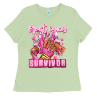 Matcha Breast Cancer survivor afro girl sneakers Ladies Tee - RanaPortraitStore