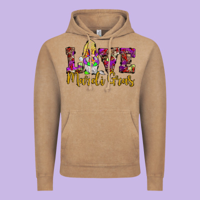 Love Mardi Gras Gnome Vintage Hoodie Designed By Jahusdesignshop