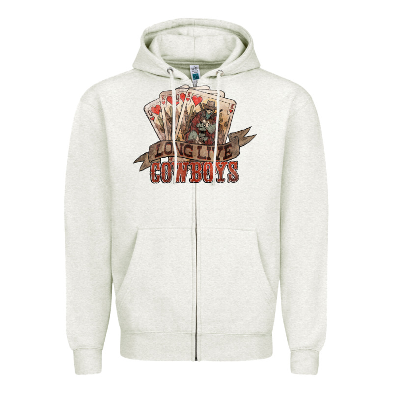 Long Live Cowboys Cards Zipper Hoodie by NancyCooperArtShop | Teevron