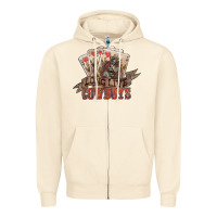 Sandshell long live cowboys cards Zipper Hoodie - NancyCooperArtShop