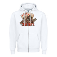 White long live cowboys cards Zipper Hoodie - NancyCooperArtShop