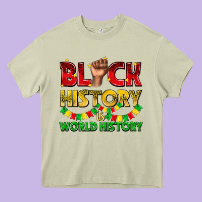 Black History Is World History Heavy Core Tee Designed By Texasbilliewilder