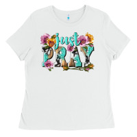 White just pray Ladies Tee - texasbilliewilder