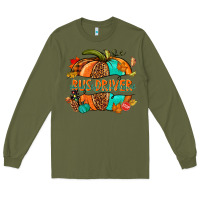 Army Green bus driver pumpkin Long Sleeve Tee - NancyCooperArtShop