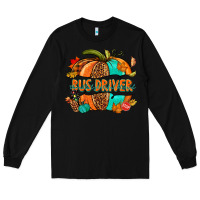 Black bus driver pumpkin Long Sleeve Tee - NancyCooperArtShop