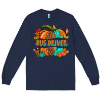 Navy bus driver pumpkin Long Sleeve Tee - NancyCooperArtShop