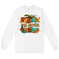 White bus driver pumpkin Long Sleeve Tee - NancyCooperArtShop