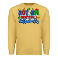 Antique Gold autism seeing the world differently Premium Sweatshirt - Artiststas