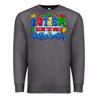Charcoal Heather autism seeing the world differently Premium Sweatshirt - Artiststas
