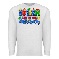 Oatmeal Heather autism seeing the world differently Premium Sweatshirt - Artiststas