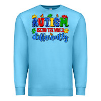 Ocean Blue autism seeing the world differently Premium Sweatshirt - Artiststas