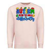 Pale Pink autism seeing the world differently Premium Sweatshirt - Artiststas