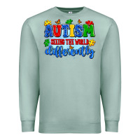 Seafoam autism seeing the world differently Premium Sweatshirt - Artiststas